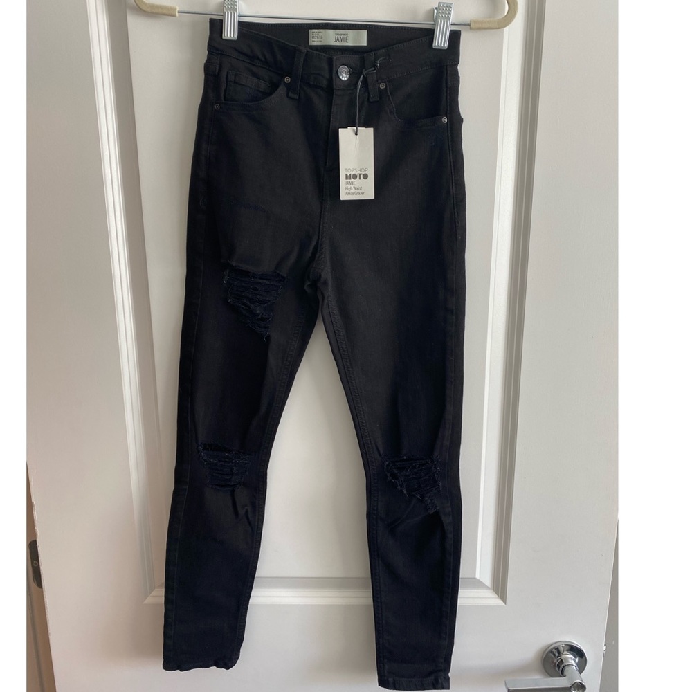NWT TOPSHOP JAMIE BLACK JEANS